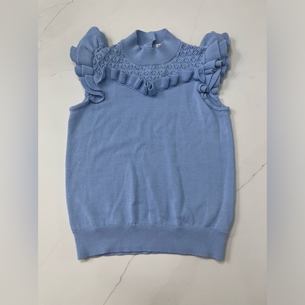 Janie and Jack Girls Size 10 Blue Sleeveless Top